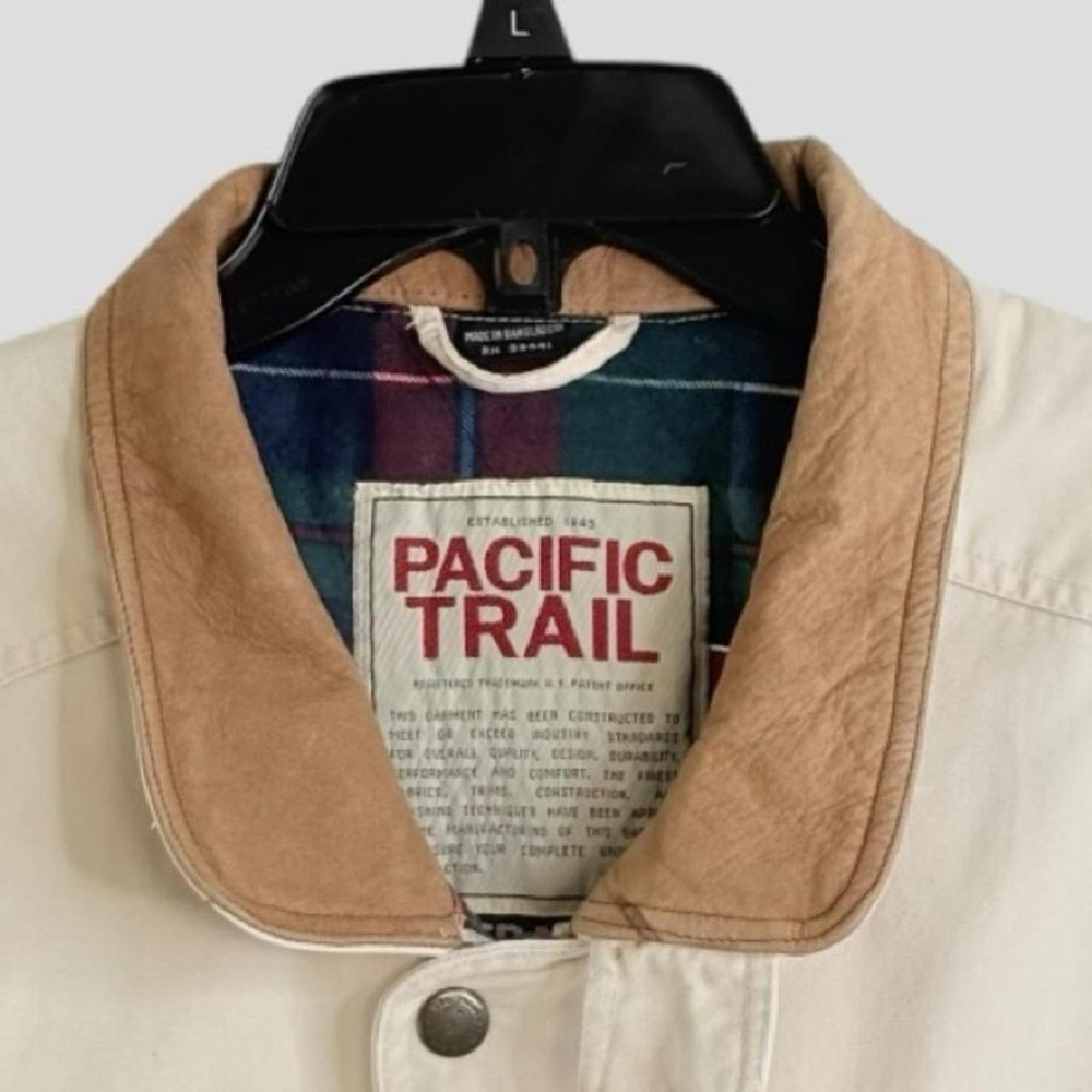 Wintage  Men's L Heavy Duty Canvas Trucker Workwear Beige Vest Flannel lining - Picture 4 of 8